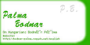 palma bodnar business card